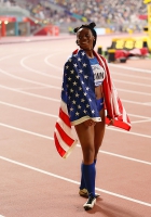 IAAF WORLD ATHLETICS CHAMPIONSHIPS, DOHA 2019. Day 6. 200 Metres. Silver Medallist is Brittany BROWN, USA Final. 