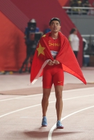 IAAF WORLD ATHLETICS CHAMPIONSHIPS, DOHA 2019. Day 6. 110 METRES HURDLES MEN. Final. 	Wenjun XIE, CHN