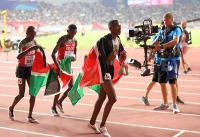 IAAF WORLD ATHLETICS CHAMPIONSHIPS, DOHA 2019. Day 8. 3000 Metres Steeplechase World Champion Conseslus KIPRUTO, KEN