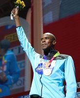 IAAF WORLD ATHLETICS CHAMPIONSHIPS, DOHA 2019. Day 9. 400 Metres Medal Ceremony. World Champion is Steven GARDINER, BAH