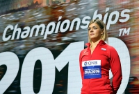 IAAF WORLD ATHLETICS CHAMPIONSHIPS, DOHA 2019. Day 9. Discus Throw Medal Ceremony. Bronza Medallist is Sandra PERKOVIĆ, CRO