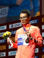 IAAF WORLD ATHLETICS CHAMPIONSHIPS, DOHA 2019. Day 9. 20 KILOMETRES RACE WALK Medal Ceremony. World Champion is Toshikazu YAMANISHI, JPN