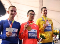 IAAF WORLD ATHLETICS CHAMPIONSHIPS, DOHA 2019. Day 9. 20 KILOMETRES RACE WALK Medal Ceremony