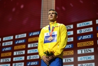 IAAF WORLD ATHLETICS CHAMPIONSHIPS, DOHA 2019. Day 9. 20 KILOMETRES RACE WALK Medal Ceremony. Bronza World Medallist is Perseus KARLSTRÖM, SWE
