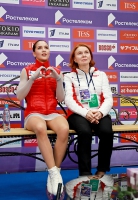 Rostelecom Cup 2019. Ladies. Short program. Stanislava KONSTANTINOVA, RUS with coach Valentina CHEBOTAREVA
