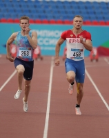 Russian Championships 2021, Cheboksary. Day 1. 100 Metres. Aleksey Laptev, Andrey Lukin