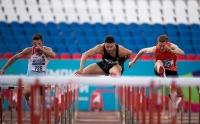 Russian Championships 2021, Cheboksary. Day 2. 110 Metres Hurdles. Konstantin Shabanov, Sergey Solodov, Yevgeniy Katunin